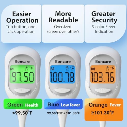 Boncare 9 Seconds Basal Body Thermometer for Ovulation (Rice-White)