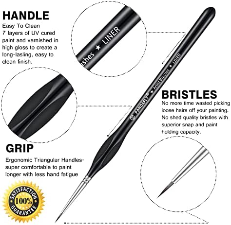 PANDAFLY Detail Paint Brushes Set for Fine Detailing & Art Painting, 15pcs