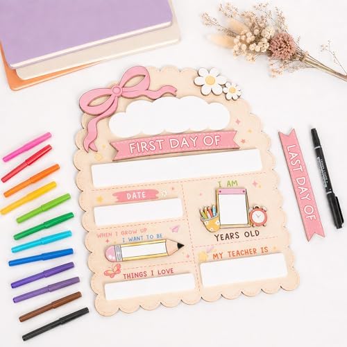 My First Day of School Sign, First and Last Day of School Board (Pink)