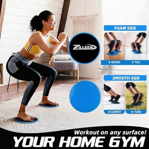 ZILLEEN Exercise Sliders for Working Out Pilates Fitness Discs 2pcs