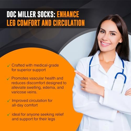 Doc Miller Thigh High Open Toe Compression Stockings 15-20mmHg