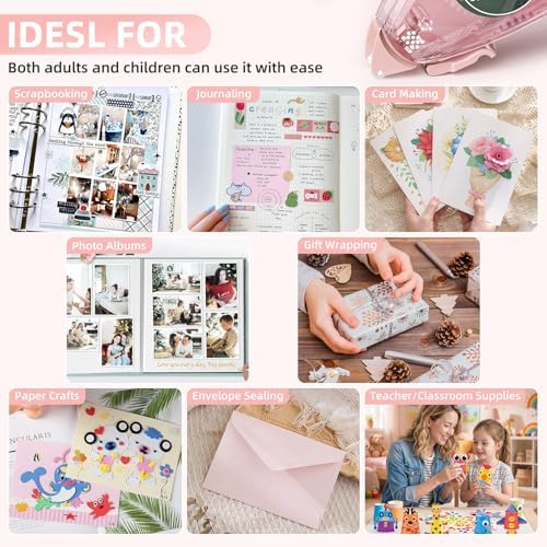 FUNSKY Scrapbook Tape Set, 4 Pack Glue Tape Roller with 200 Pcs Glue Dots