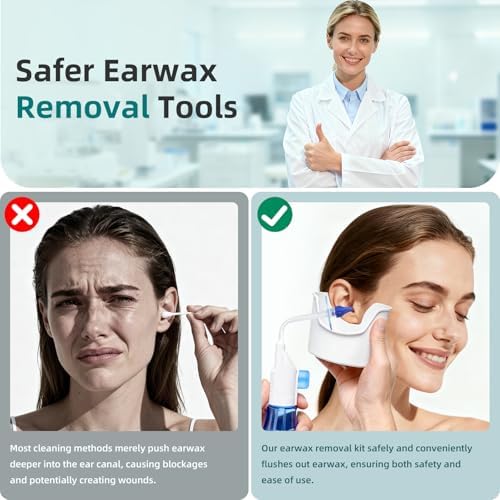 QISXROVY Ear Wax Removal Kit, Safe At-Home Ear Irrigation Flushing System