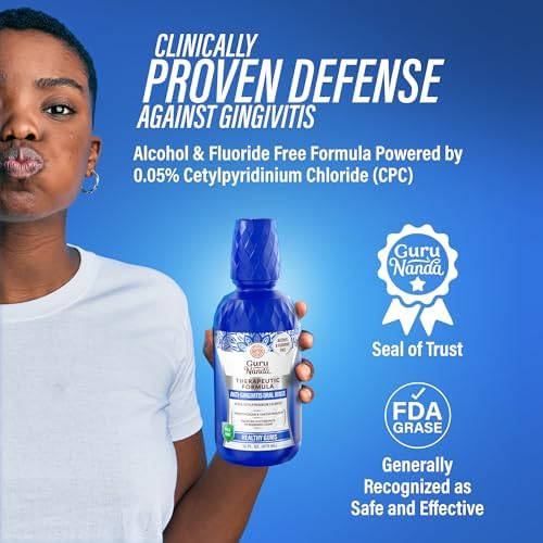 GuruNanda Healthy Gums Mouthwash, Antigingivitis, Antiplaque, Mint, 16 oz