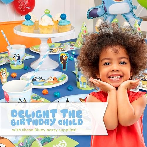 Bluey Birthday Decorations and Party Supplies with Balloons and Tablecloth