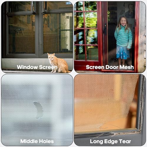 Secopad 6 PCS Screen Patch Tape, 5" X 7" Window Screen Repair Kit, Black