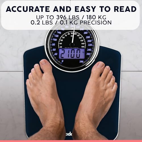 Hybrid Bathroom Scale for Body Weight - Analog & Digital Display, 400 lbs