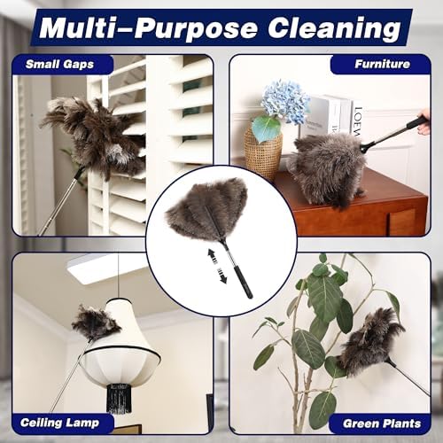 Soarer Extendable Ostrich Feather Duster,40inch,Handle Duster for Cleaning