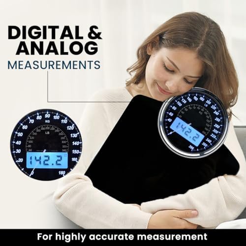 EILISON 2-in-1 Digital & Analog Bathroom Scale, 400 lbs, Large Display