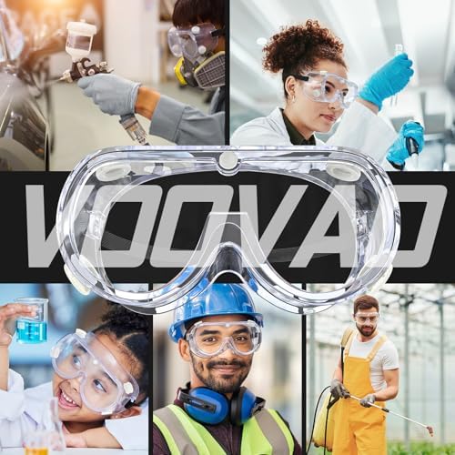 Anti-fog Safety Goggles ANSI Z87.1,Adjustable Chemistry Lab Goggles Over Glasses