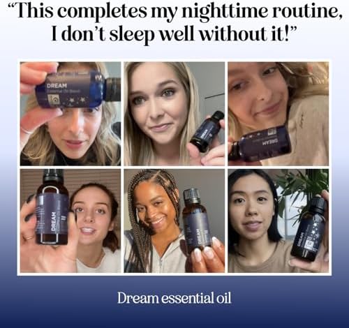 Sleep Essential Oil Blend for Diffuser - Dream Essential Oils for Diffusers Aromatherapy and Relaxation with Clary Sage Ylang-Ylang Roman Chamomile and Lavender for Sleep Time Support (1 Fl Oz)