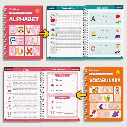 Magic Grooved Writing Practice Books for Kids 3-8