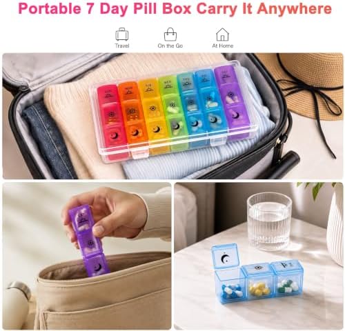 Weekly Pill Organizer, 3-Times-A-Day 7 Day Pill Box