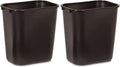 Rubbermaid Commercial 295600BK Deskside Plastic Wastebasket, Rectangular, 7 gal, Black (2)