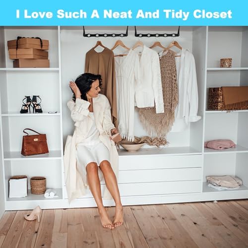 10 Pack Space Saving Hangers Closet Organizer & Storage for Clothes, Black