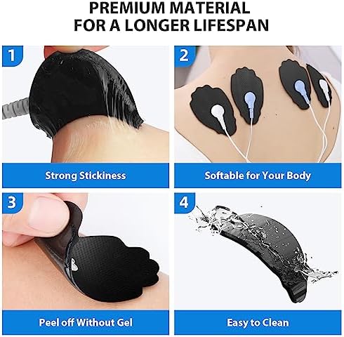 TENS Unit Electrode Pads NURSAL 20 Pack 3.5mm Snap EMS Replacement Pads for Electrotherapy Reuse More Than 30 Times, Compatible with MEDVICE,Belifu TENS Machine