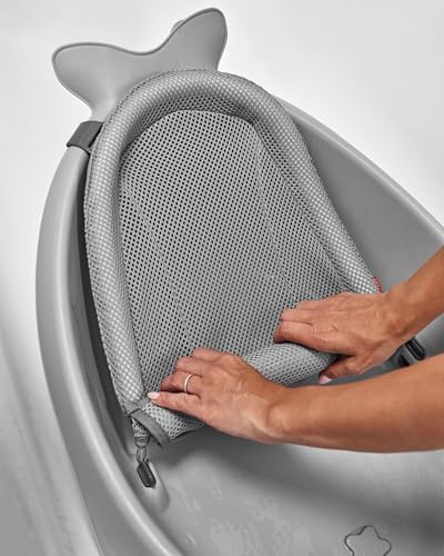 Skip Hop Infant Bath Tub 3-Stage Grow With Baby Smart Sling MOBY Bathtub Grey Age 0+