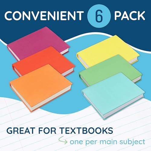 Blue Summit Supplies 6 Stretchable Book Covers, Fabric, Assorted Colors