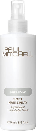 Paul Mitchell Soft Hairspray, Lightweight, Soft Hold + Brushable Finish, For All Hair Types