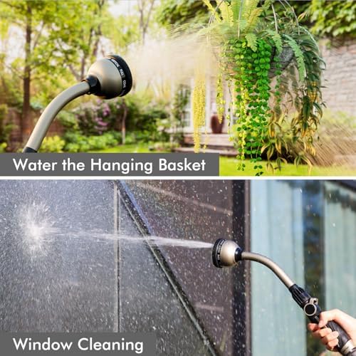 RESTMO Watering Wand Heavy Duty, 15-Inch Long Hose Nozzle Sprayer