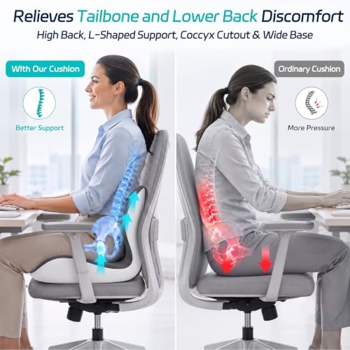 Seat Cushion & Back Support for Tailbone and Lower Back Relief