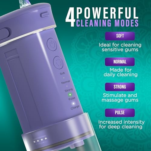 GuruNanda Portable Water Flosser Cordless, Sensitive Gums Friendly, 1ct