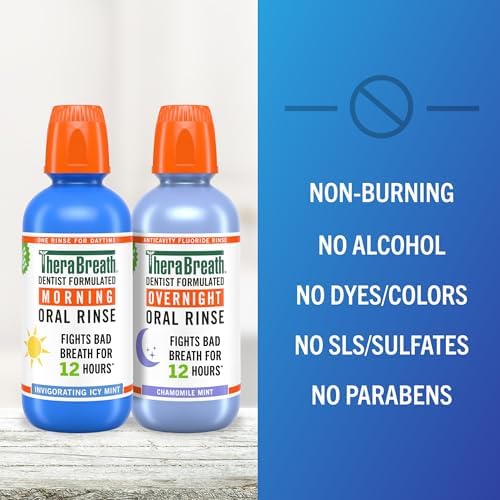 TheraBreath AM + PM Mouthwash Bundle, 16 fl oz, 2-Pack