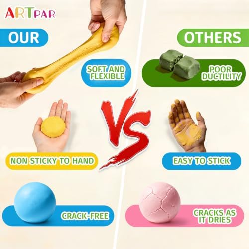 ARTPAR Air Dry Clay for Kids,90 Colors Modeling Magic Clay Bulk Kit