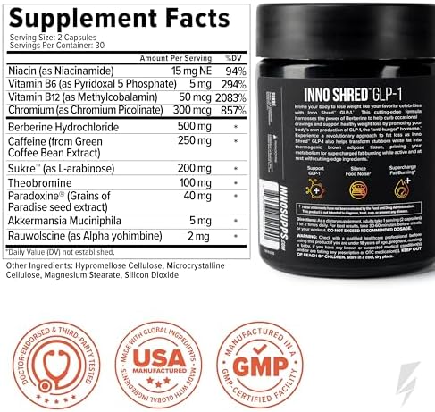 Inno Shred GLP-1 Thermogenic Fat Burner & Appetite Support, 30 Servings