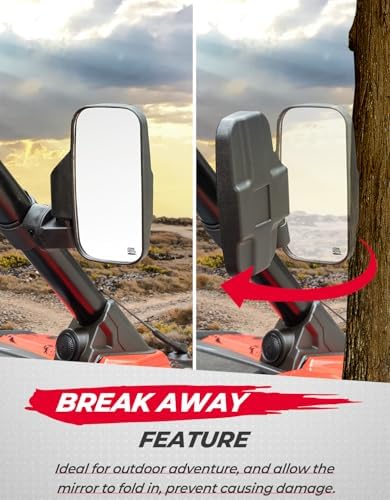 KEMIMOTO UTV Mirrors UTV Side Mirrors Fits 1.6 inch to 2 inch Roll Cage