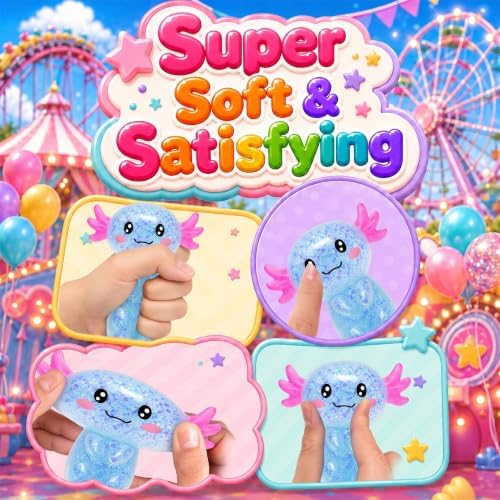 Axolotl Squishy Toy ,Axolotl Squishy Stress Toy for Kids & Adults(Blue)