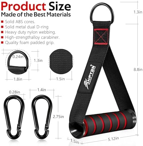 HPYGN Exercise Handle, Replacement Fitness Equipment for Pilates, Yoga, Strength Trainer, Pull Down Home Gym Red, Grey, Blue Working Out Handle