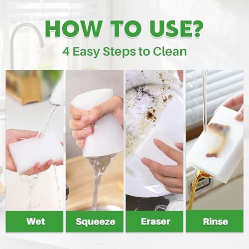 Magic Sponge Eraser, 12 Pack Melamine Sponge, GRS Certified