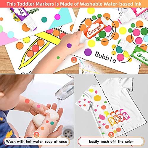 Dot Markers for Toddlers Kids, Bingo Daubers Washable Art Markers 8 Colors