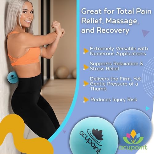 Acupoint Physical Massage Therapy Ball Set - Ideal for Yoga, Deep Tissue Massage, Trigger Point Therapy and Myofascial Release Physical Therapy Equipment