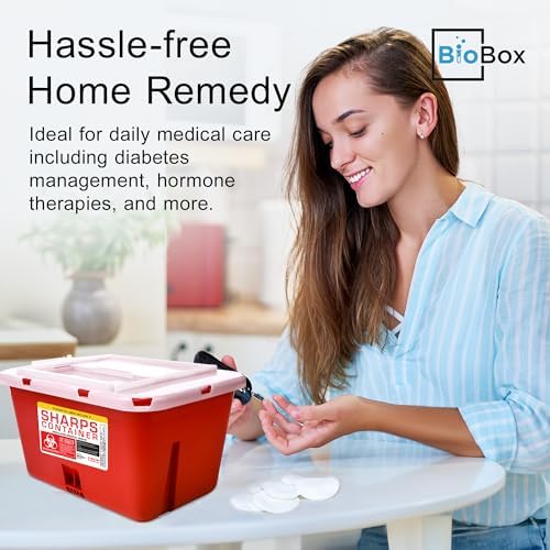 Sharps Container - Large Sharps Containers for Home Use, Needle Disposal