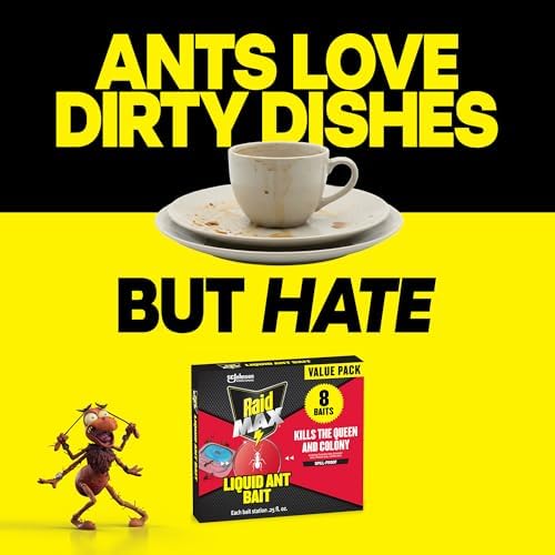 Raid MAX Liquid Ant Killer Baits, Indoor & Outdoor Use, 8 Count