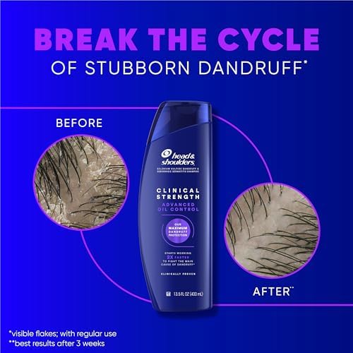 Head & Shoulders Clinical Strength Advanced Oil Control Anti-Dandruff Shampoo Twin Pack, 1% Selenium Sulfide, 13.5 fl oz Each