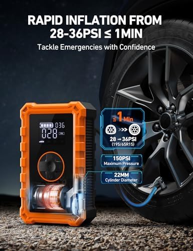 AstroAI S8 Air 3000A Jump Starter with Air Compressor, 12V Jump Box