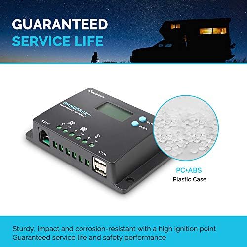 Renogy Wanderer 10A PWM Solar Charge Controller 12/24V for Solar Panels