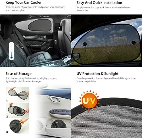 Moly Magnolia 2PCS UV-Blocking Car Window Sunshades, Large