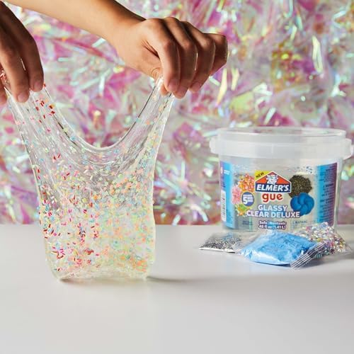 Elmer's Gue Premade Slime, Glassy Clear 3 Lb. Bucket - Includes 5 Sets of Slime Add-ins