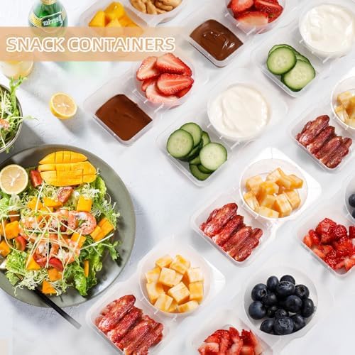 Reusable Snack Containers with Lids 20Pcs,Travel Snack Pack Boxes Camping