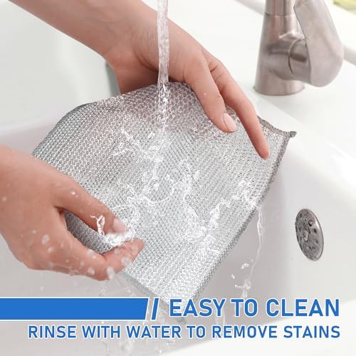 Aidoclip Non-Scratch Steel Wool Dishcloths Kitchen Scrubbers