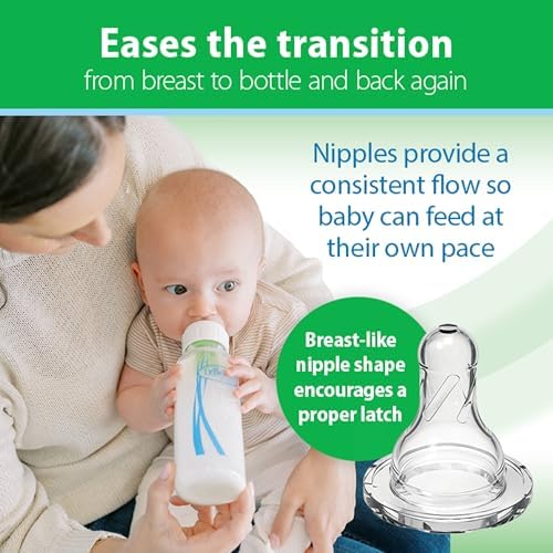 Dr. Brown's Anti-Colic Options+ Narrow Glass Baby Bottle, 8 oz, 4-Pack