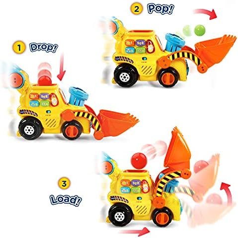 VTech Pop-a-Balls Push and Pop Bulldozer, Yellow