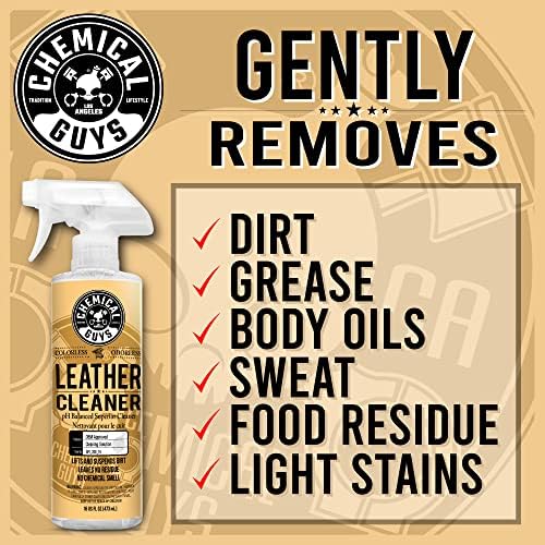 Chemical Guys, Colorless & Odorless Leather Cleaner, Car Interiors, 16 oz