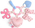 Itzy Ritzy Teething Activity Toy - Bitzy Busy Ring Car Seat Toy (Pink Bow)
