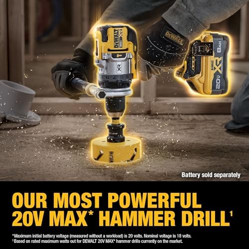 DEWALT 20V MAX XR 1/2 Inch Brushless Cordless Hammer Drill, Battery Not Included (DCD1007B)