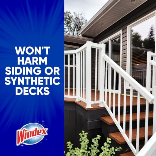 Windex Outdoor Glass & Window Cleaner for All Garden Hoses, 32 oz (2-Pack)